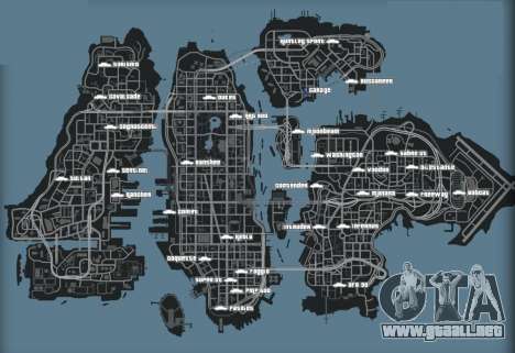 Mapa de vehículos en GTA 4