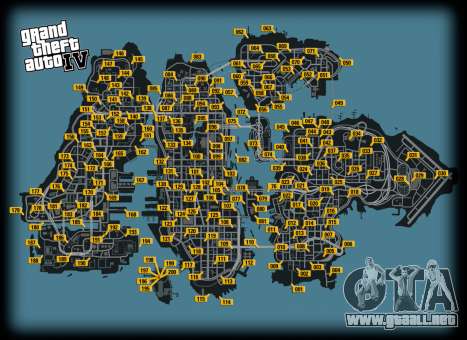 Mapa de las palomas en GTA 4