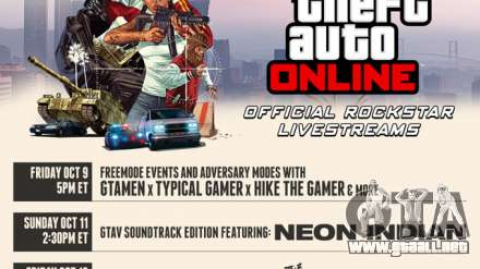 GTA Online Oficial de Livestreams este fin de semana