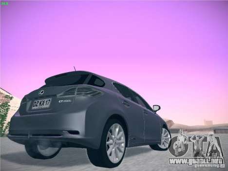 Lexus CT200H 2012 para GTA San Andreas