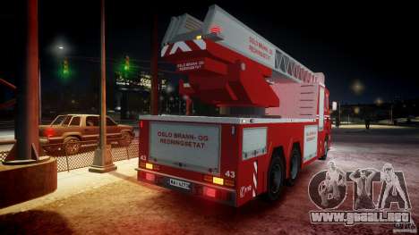 Scania Fire Ladder v1.1 Emerglights blue-red ELS para GTA 4