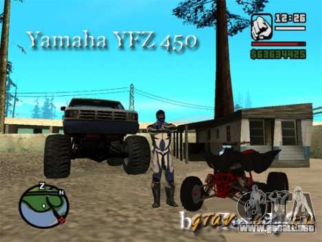 Yamaha YFZ450 para GTA San Andreas
