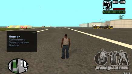 Apoyo aéreo cuando ataca. para GTA San Andreas