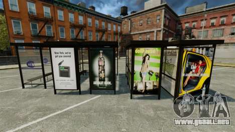 Publicidad real en las paradas de autobús para GTA 4