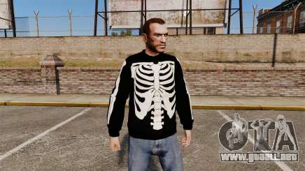 Suéter negro-esqueleto para GTA 4