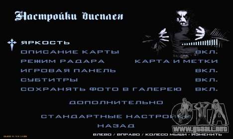 Black Metal Menu para GTA San Andreas