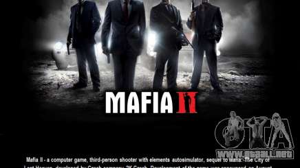 La pantalla de arranque de Mafia II para GTA San Andreas