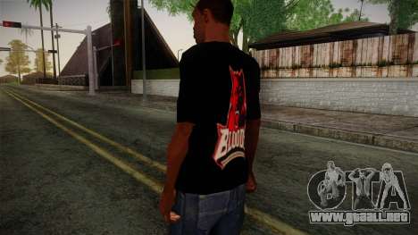 Bloods T-Shirt para GTA San Andreas