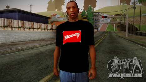 Bloods T-Shirt para GTA San Andreas