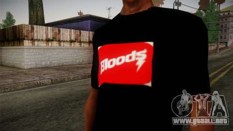 Bloods T-Shirt para GTA San Andreas