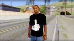 Black T-Shirt wBlack T-Shirt with middle finger para GTA San Andreas
