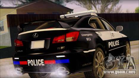 Lexus IS-F 2009 Police para GTA San Andreas