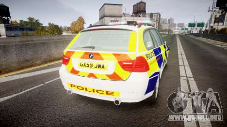 BMW 325d E91 2009 Sussex Police [ELS] para GTA 4