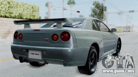 Nissan Skyline GT-R R34 2002 F&F4 para GTA San Andreas