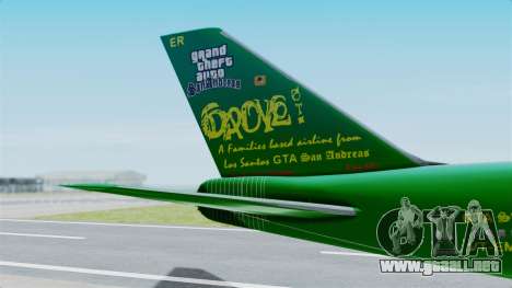 Boeing 747-100 Grove Street para GTA San Andreas