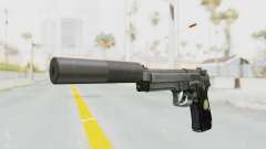Tariq Iraqi Pistol Back v1 Silver Silenced para GTA San Andreas