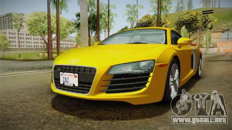 Audi R8 Coupe 4.2 FSI quattro US-Spec v1.0.0 para GTA San Andreas