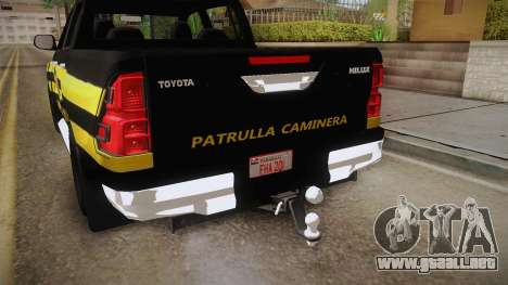 Toyota Hilux 2016 Patrulla Caminera Del Paraguay para GTA San Andreas