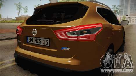 Nissan Qashqai 2016 IVF para GTA San Andreas