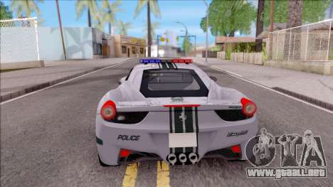 Ferrari 458 Italia Dubai High Speed Police para GTA San Andreas