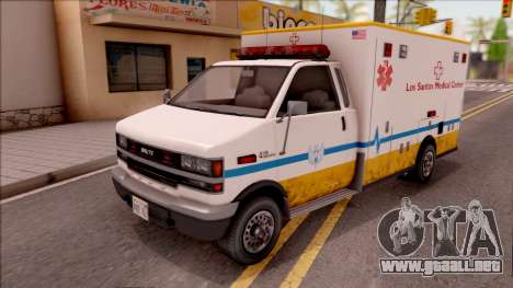 Brute Ambulance GTA V para GTA San Andreas