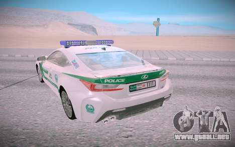 Lexus RC F Dubai Police para GTA San Andreas