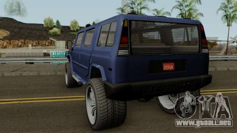 Mammoth Patriot Custom v2 GTA V para GTA San Andreas