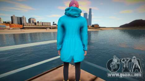 Chica en capa turquesa de GTA Online para GTA San Andreas