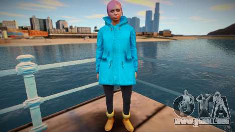 Chica en capa turquesa de GTA Online para GTA San Andreas