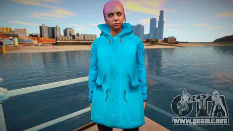 Chica en capa turquesa de GTA Online para GTA San Andreas