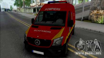 Mercedes-Benz Sprinter Scafandrii Pompierii para GTA San Andreas