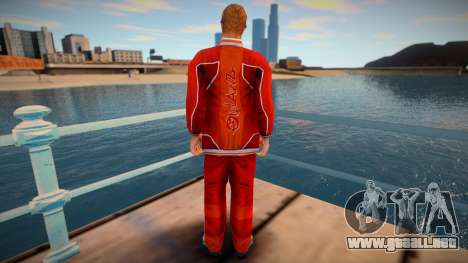 Un personaje con una chaqueta roja del juego Cri para GTA San Andreas