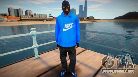 Bandido con capucha azul para GTA San Andreas