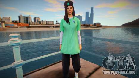 Chica con chaqueta verde para GTA San Andreas