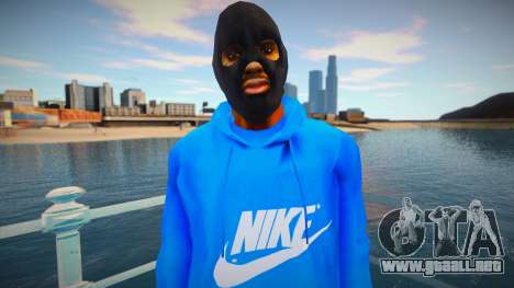 Bandido con capucha azul para GTA San Andreas