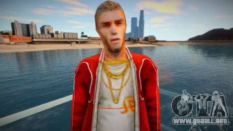 Un personaje con una chaqueta roja del juego Cri para GTA San Andreas