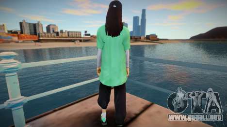 Chica con chaqueta verde para GTA San Andreas