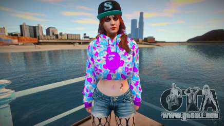 GTA Online Skin Ramdon Female Afther 5 Diva Outf para GTA San Andreas