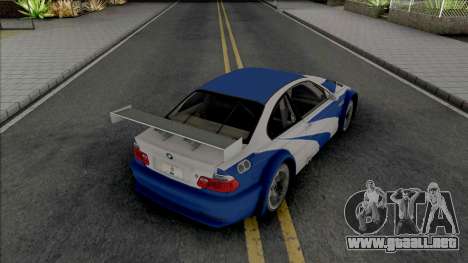 BMW M3 GTR (NFS Most Wanted Intro Cutscene) para GTA San Andreas