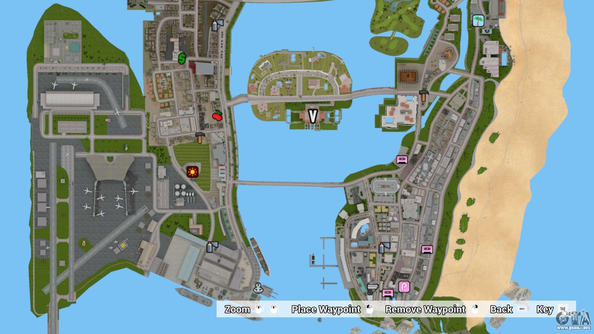 Hd satellite map for vice city para gta vice city definitive edition