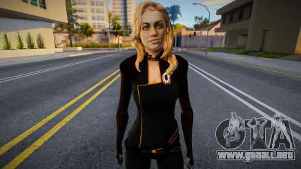 Miranda Lawson es rubia con un mono negro de para GTA San Andreas