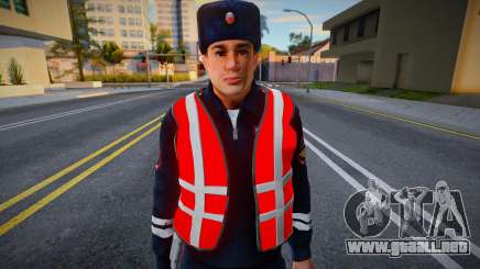 Empleado ppp con uniforme de invierno para GTA San Andreas