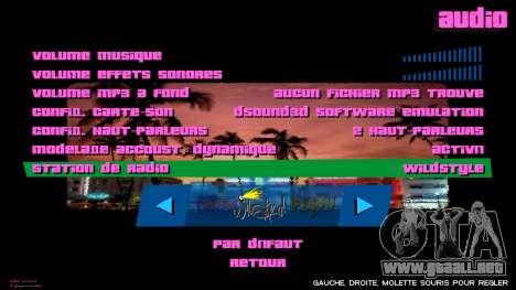 Miami menu mod para GTA Vice City