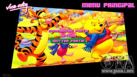 Menú de Winnie the Pooh para GTA Vice City