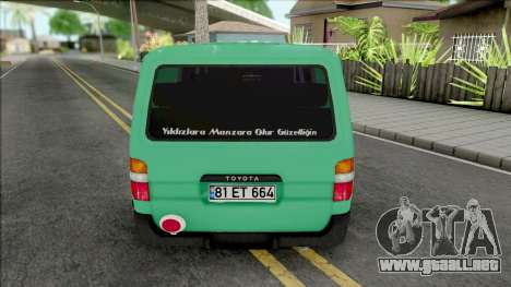 Toyota Hiace Etiket para GTA San Andreas