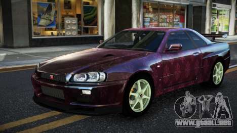 Nissan Skyline R34 JaP S5 para GTA 4