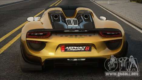 Porsche 918 Spyder with Weissach Package para GTA San Andreas