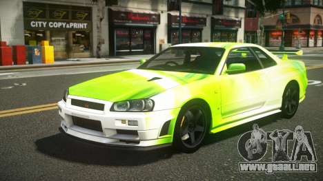 Nissan Skyline R34 ZL-R S8 para GTA 4