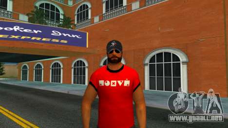 Un tipo con camiseta roja y barba para GTA Vice City