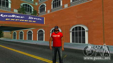 Un tipo con camiseta roja y barba para GTA Vice City